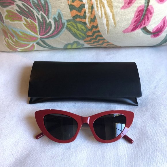 NEW Saint Laurent Lily Cat Eye RED Sunglasses ❤️ main image 2
